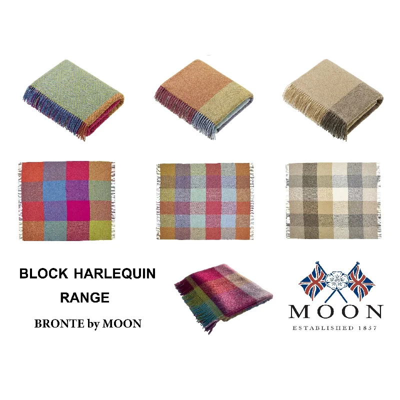 Block Harlequin - Merino Lambswool Throw - Made in England