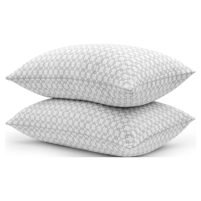 Charcoal Lux Foam Bed Pillow 2 Pack, Standard/Queen Memory Foam - White