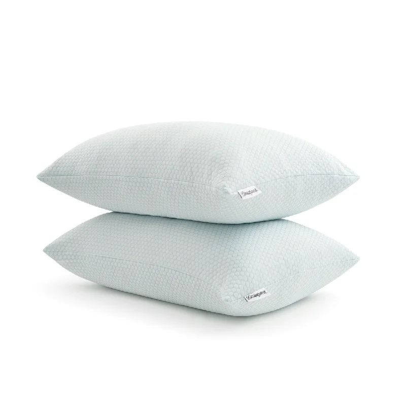 Chill Tech Cooling Bed Pillow 2 Pack, King, Polyester - White; Blue