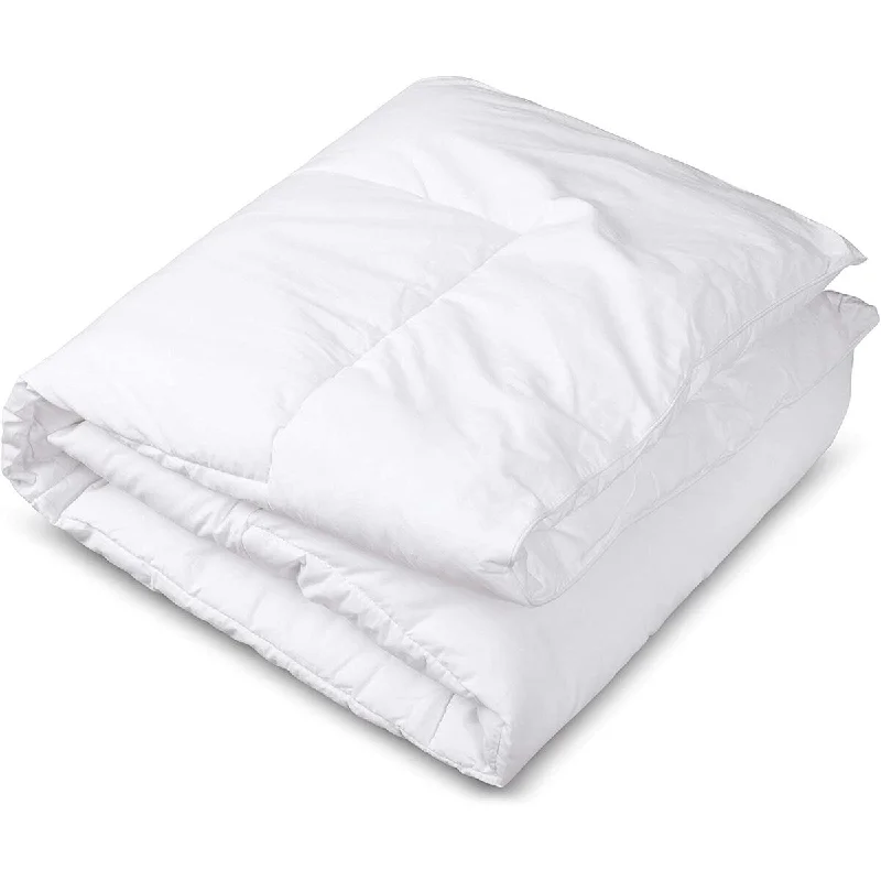 CIRCLESHOME Cotton Toddler Comforter for Crib & Bed, Hypoallergenic and Breathable Baby Quilt Blanket (37x52) White