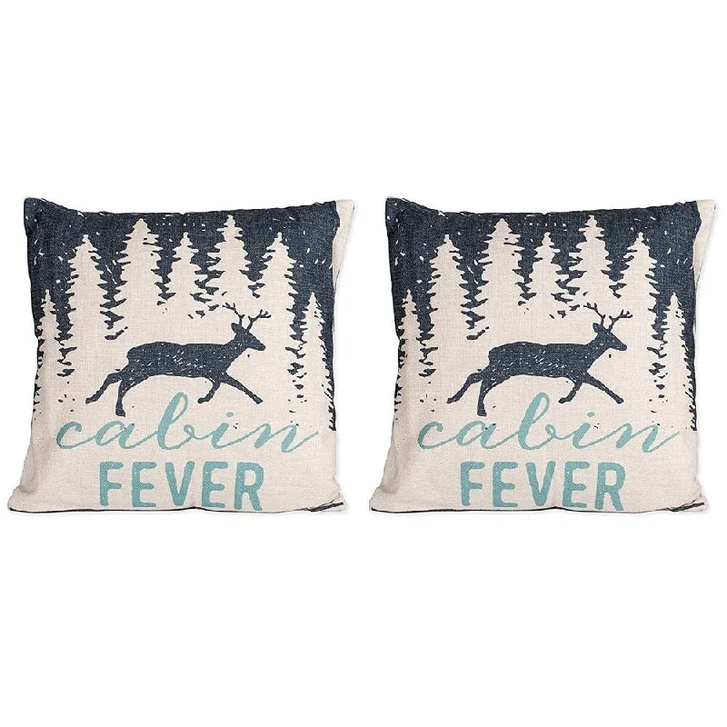 Cotton Linen PIllow Cabin Fever 18 x 18 Set of 2