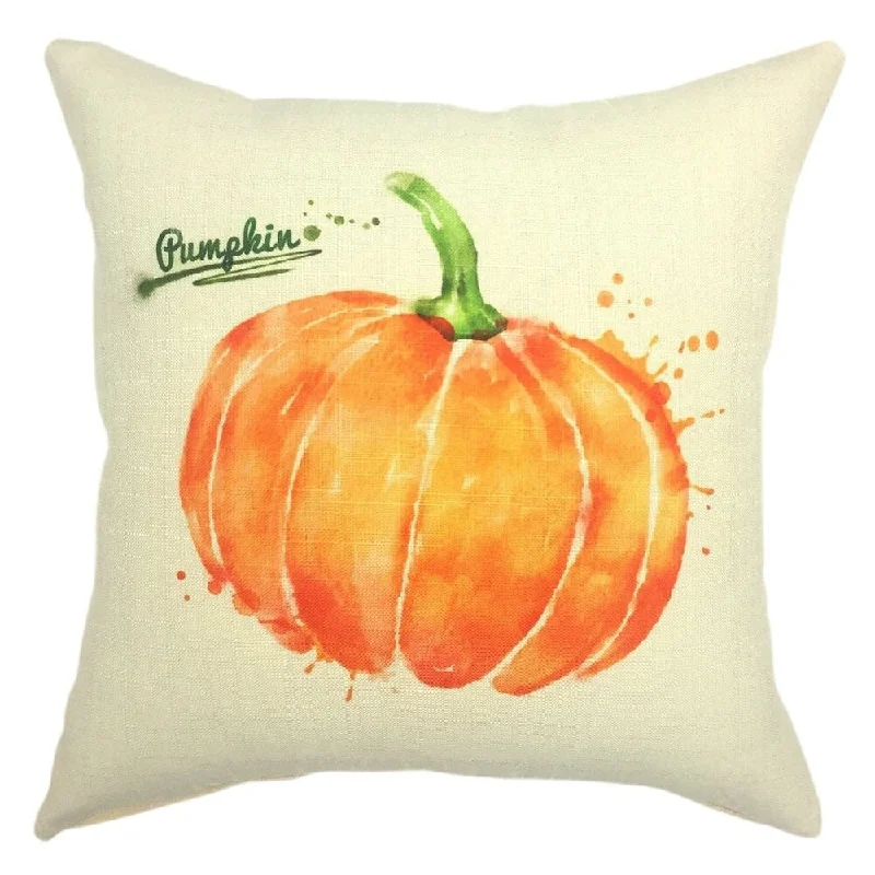 Cotton Linen Pillow Case Pumpkin 18 x 18