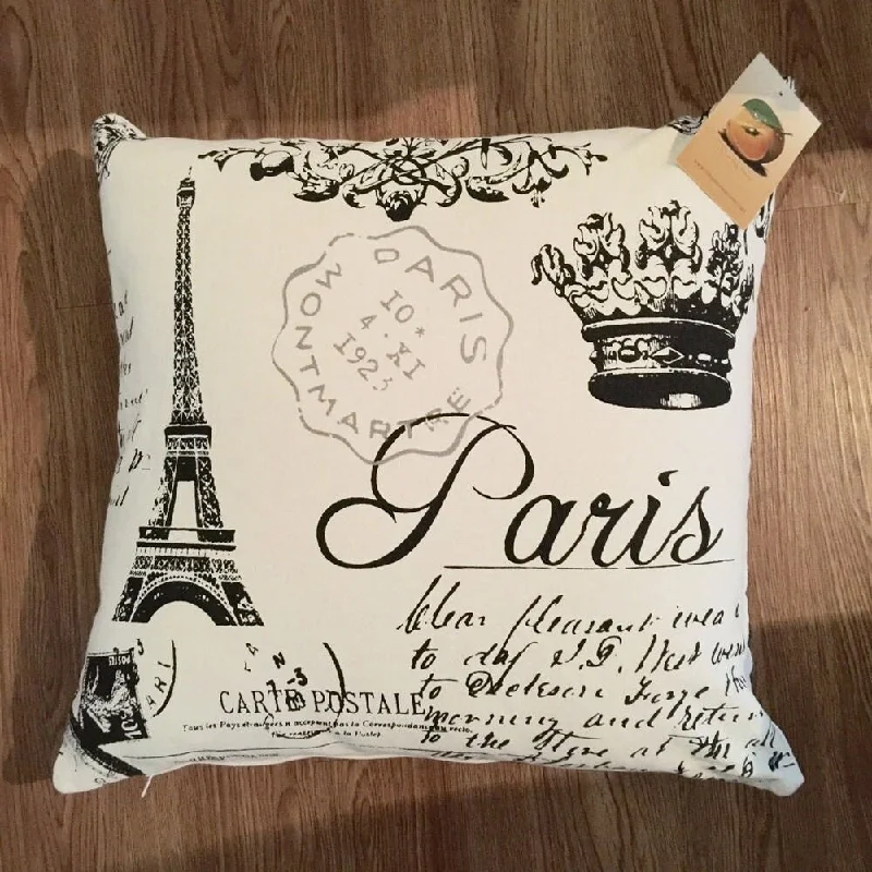 Cotton Linen Pillowcase Paris, Eiffel Tower 18 x 18