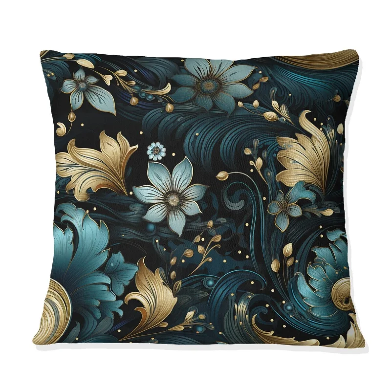 Designart "Art Deco Inspirations Paisley Pattern II" Paisley Printed Throw Pillow