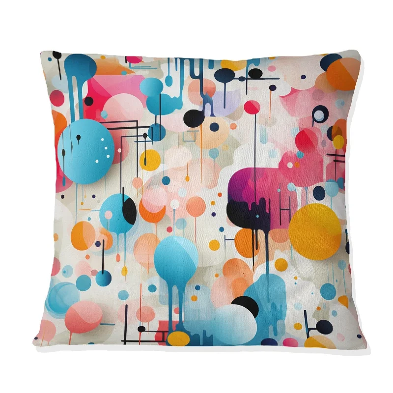 Designart "Artistic Paint Splash Dance I" Abstract Printed Throw Pillow