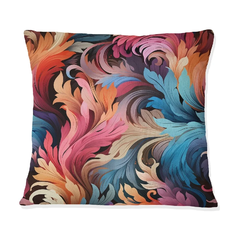 Designart "Artistic Whirls Paisley Pattern I" Paisley Printed Throw Pillow