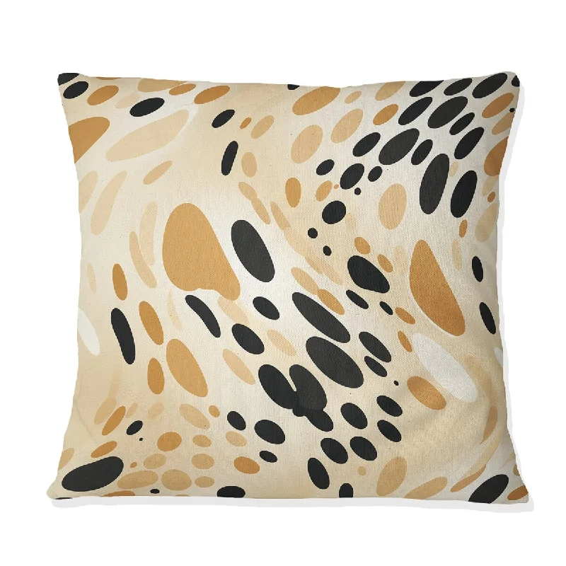 Designart "Beige Sphinx Spots IV" Abstract Printed Throw Pillow