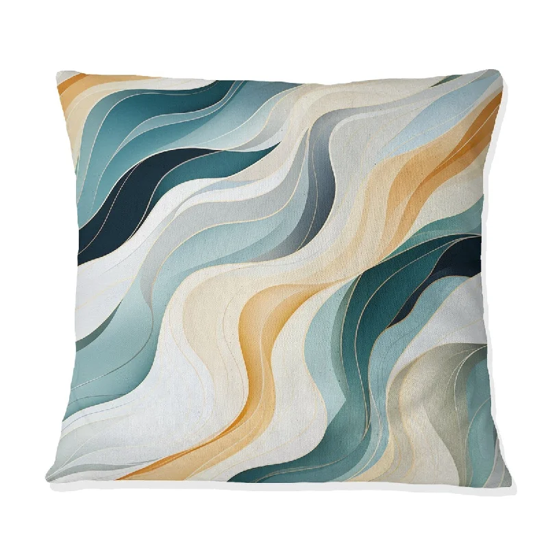 Designart "Coastal Reflections" Abstract Printed Throw Pillow