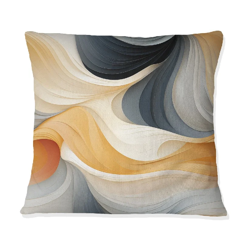 Designart "Coastal Reflections III" Abstract Printed Throw Pillow