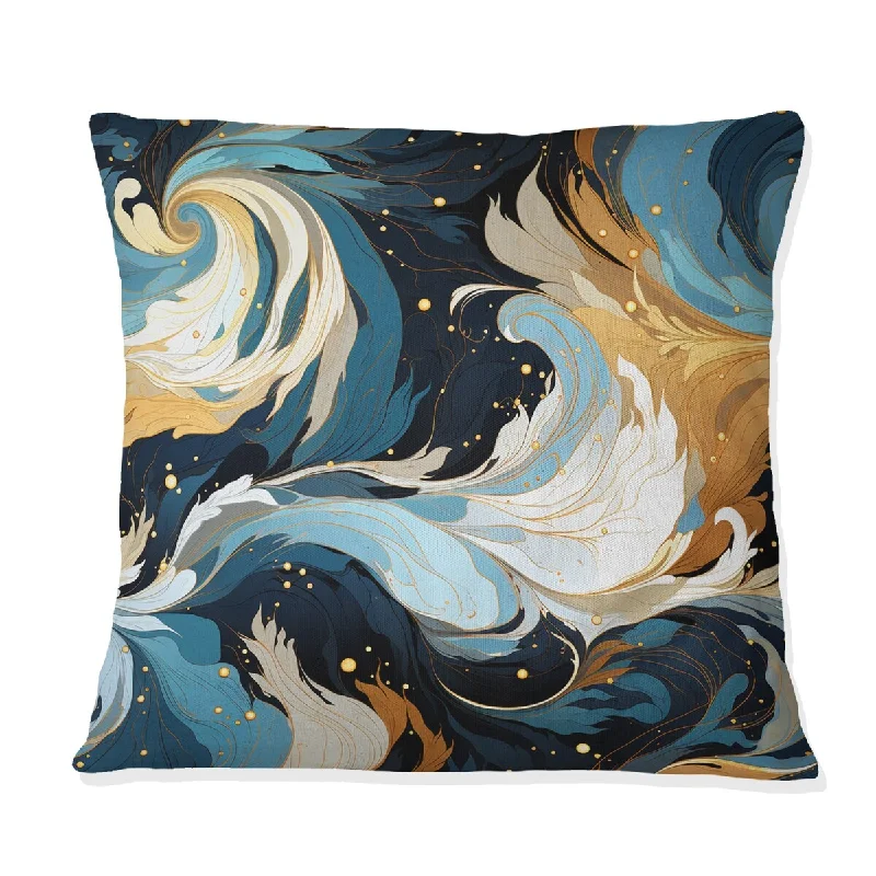 Designart "Colorful Artistic Expression Marble Swirls I" Marble Printed Throw Pillow