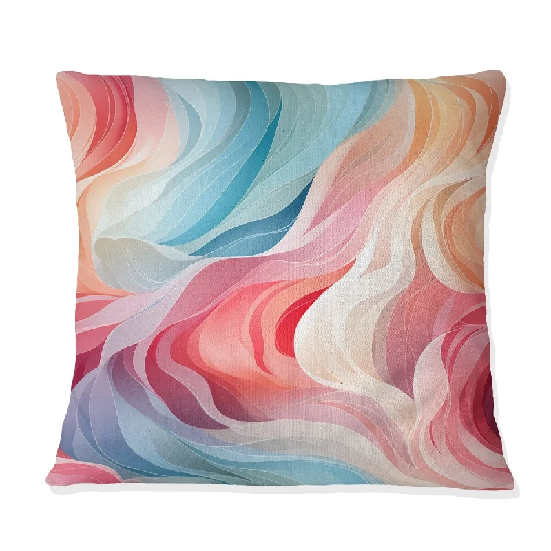 Designart "Colorful Curved Lines Mirage" Abstract Printed Throw Pillow