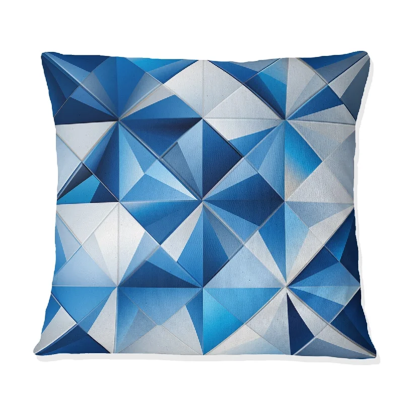 Designart "Contemporary Cobalt Tessellations Geometric" Geometric Printed Throw Pillow