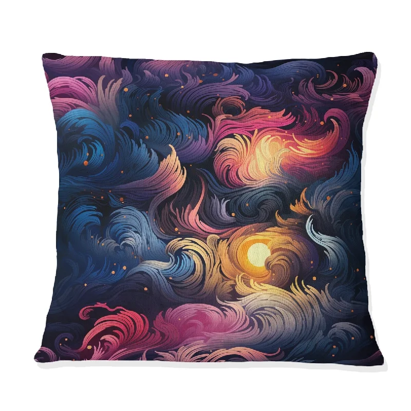 Designart "Cosmic Illusion Moody Patterns I" Abstract Printed Throw Pillow