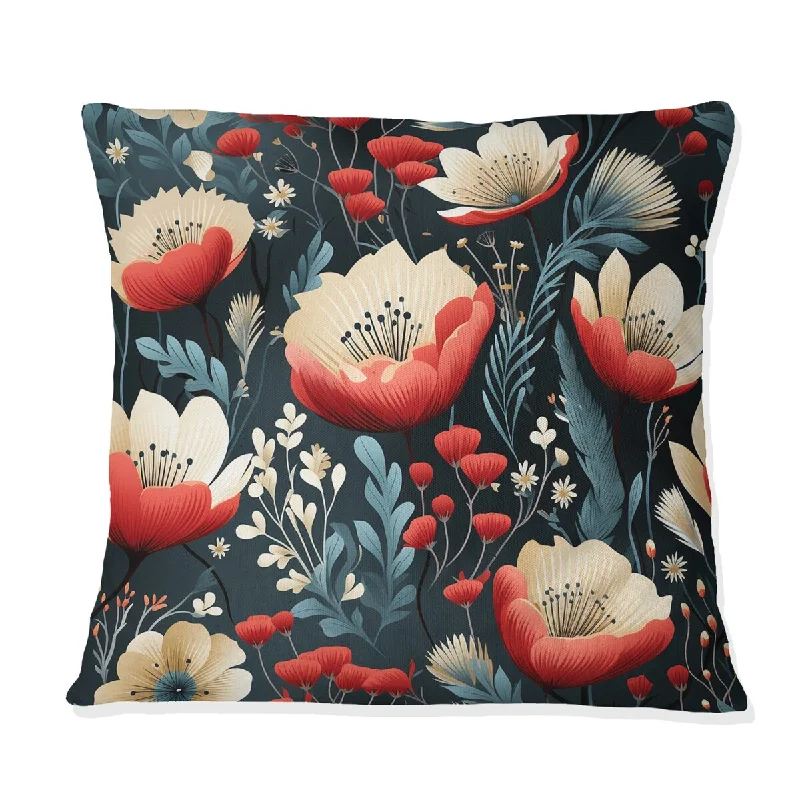 Designart "Divine Dreams Floral Pattern II" Floral Printed Throw Pillow