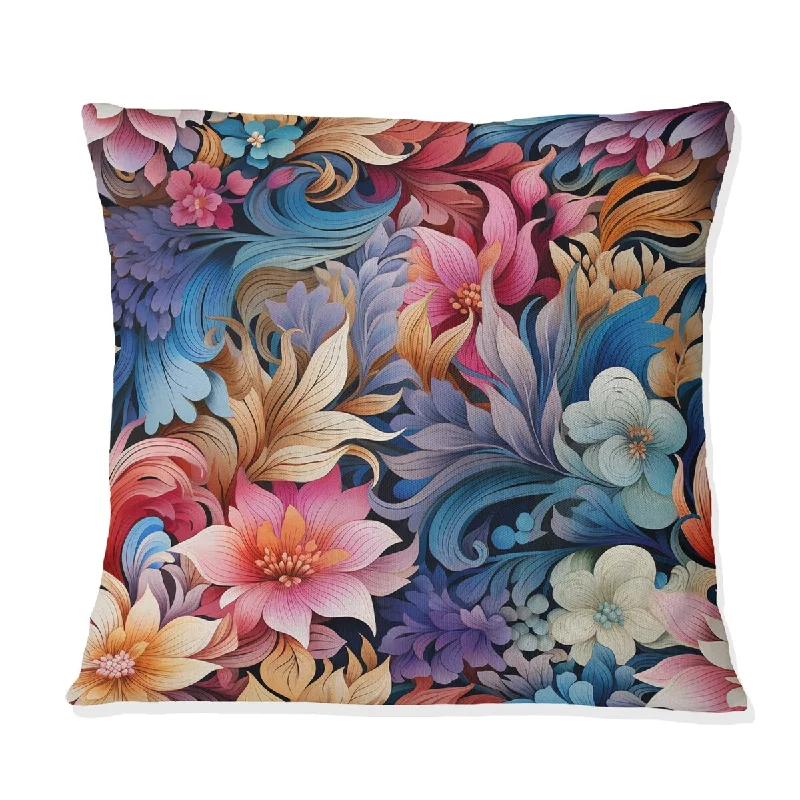 Designart "Enchanted Paisley Garde Marble Pattern I" Floral Printed Throw Pillow