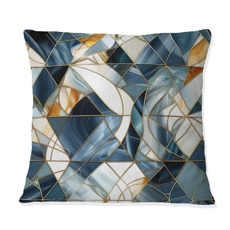 Designart "Enchanted Plaid Odysse Marble Pattern" Marble Printed Throw Pillow