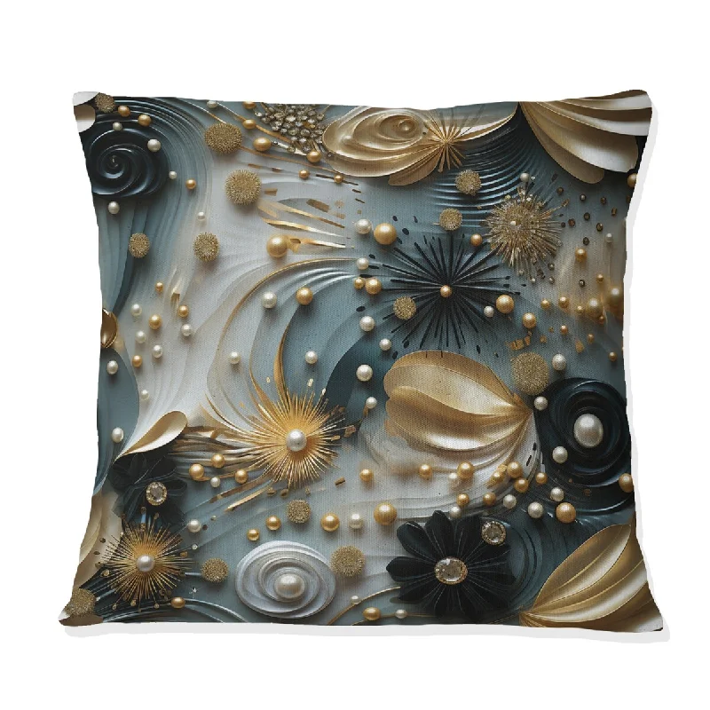 Designart "Golden Sparkling Dazzle Glam" Glam Printed Throw Pillow