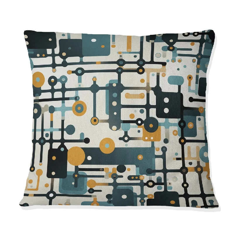 Designart "Industrial Influence Geometric" Geometric Printed Throw Pillow