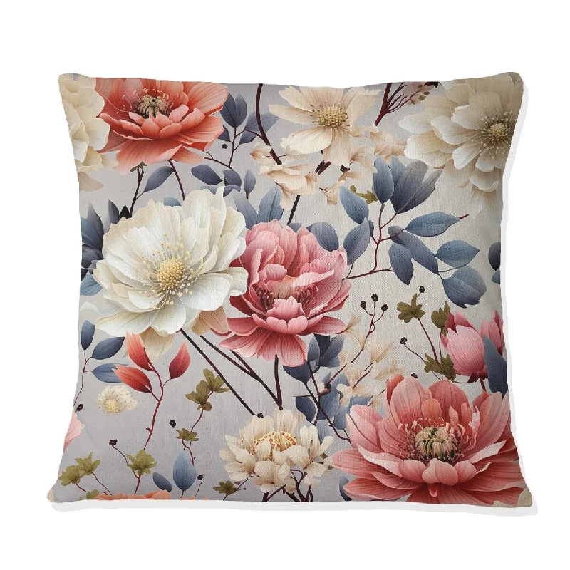 Designart "Japanese Ikebana Flower Arrangement" Floral Printed Throw Pillow