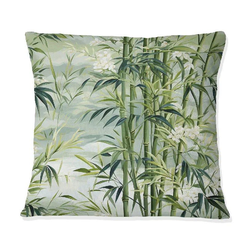 Designart "Japon Bamboo Zen Channel II" Japanese Printed Throw Pillow