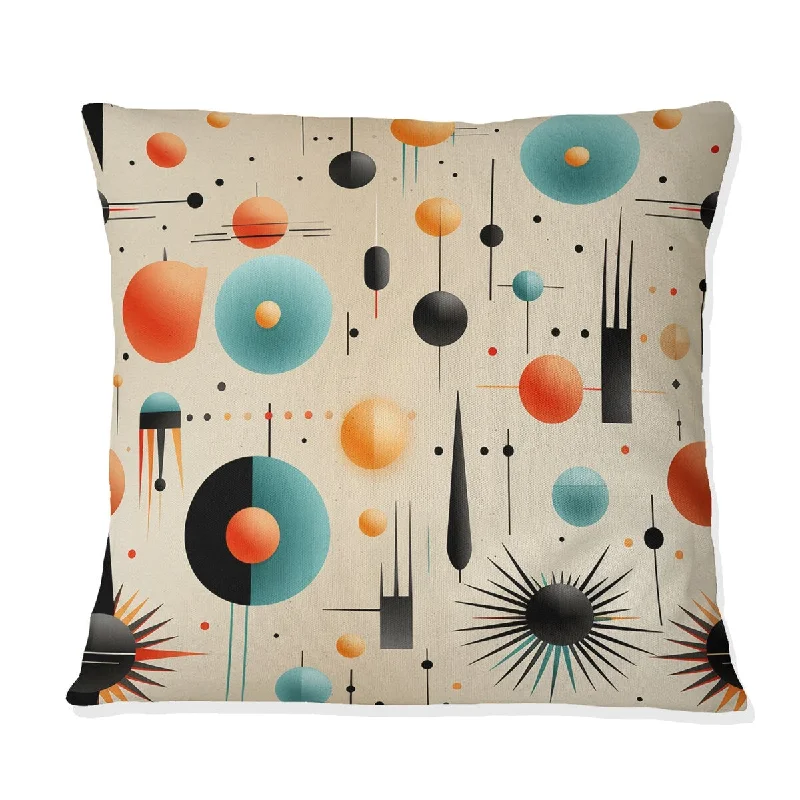 Designart "Midcentury Geometric Resurgence II" Midcentury Printed Throw Pillow