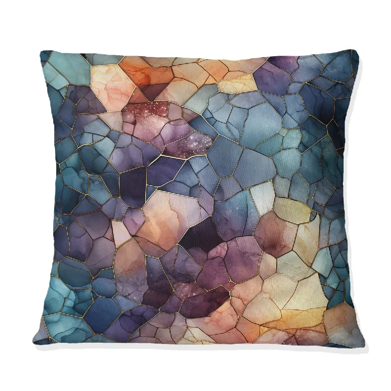 Designart "Moody Mosaic Ii Moody Patterns I" Marble Printed Throw Pillow