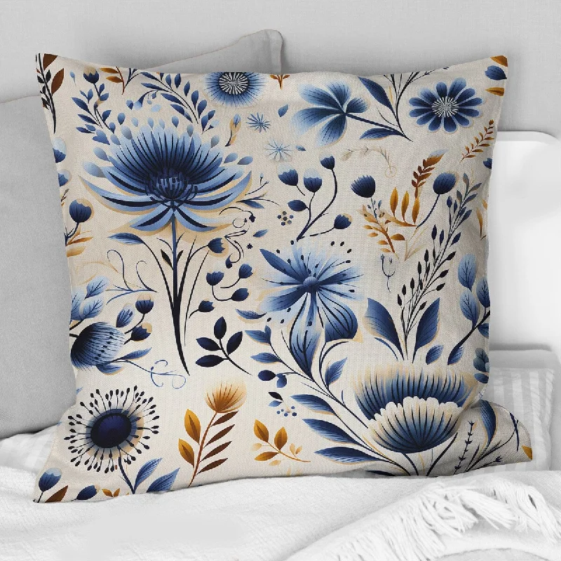 Designart "Moroccan Influence Floral Botanics" Floral Printed Throw Pillow