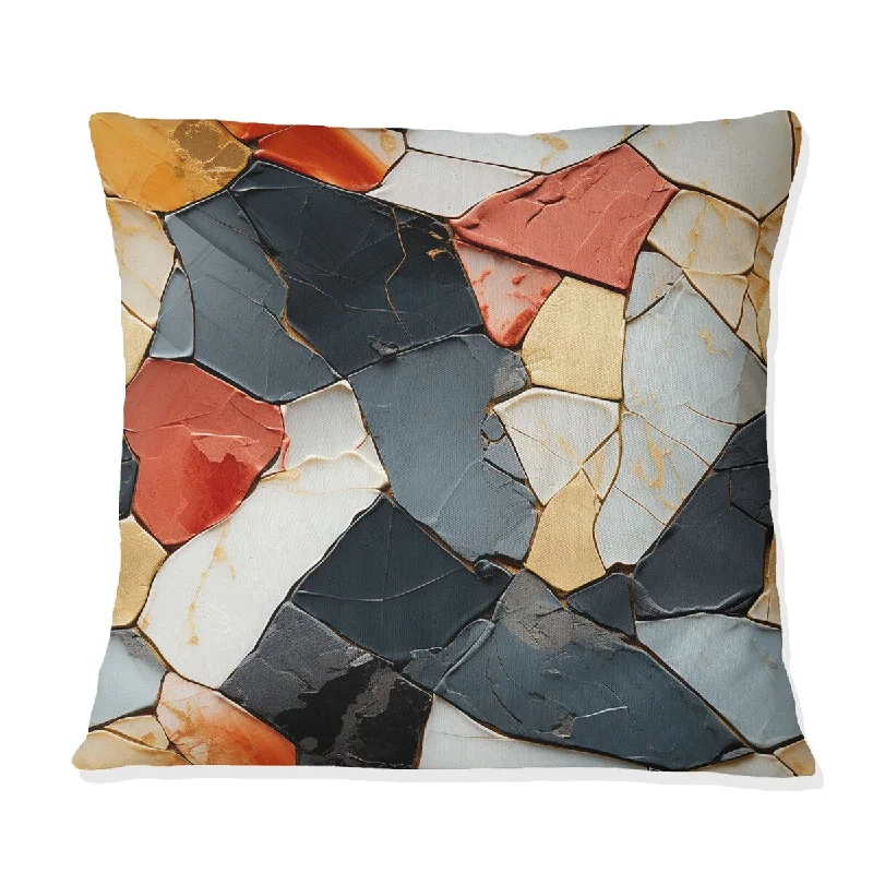 Designart "Multicolor Marble Mosaic Harmony Pattern I" Marble Printed Throw Pillow