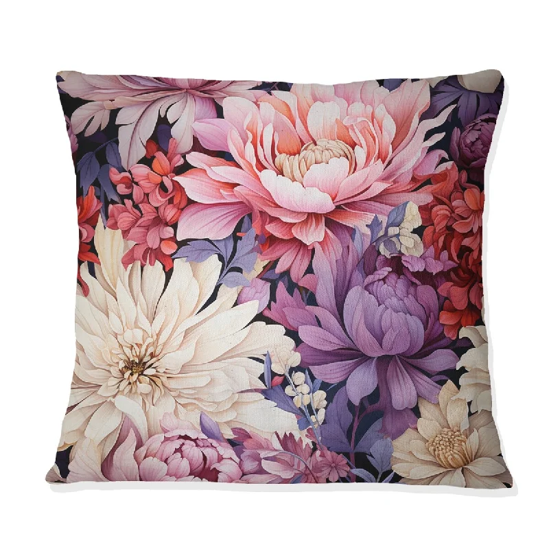 Designart "Multicolor Watercolor Wonderland Floral Pattern I" Floral Printed Throw Pillow