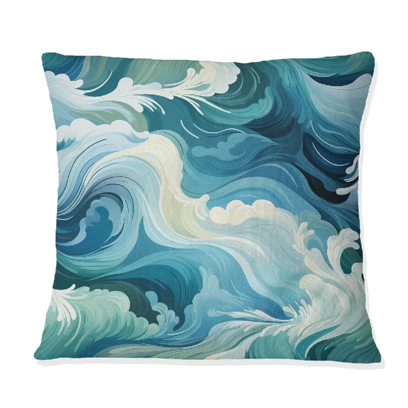 Designart "Ocean Spray" Coastal Printed Throw Pillow