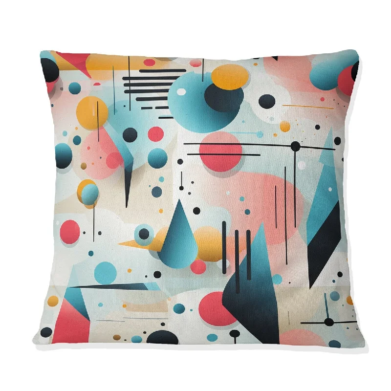 Designart "Pink And Blue 1950s Trendy Patterns II" Geometric Printed Throw Pillow