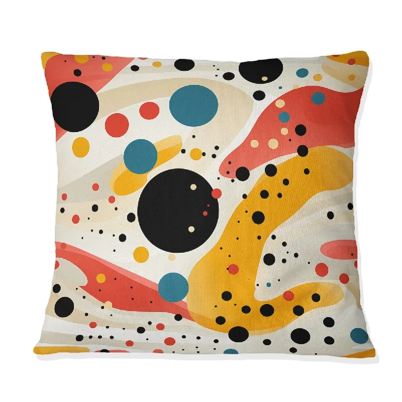 Designart "Red Popart Lichtensteins Harmony I" Abstract Printed Throw Pillow