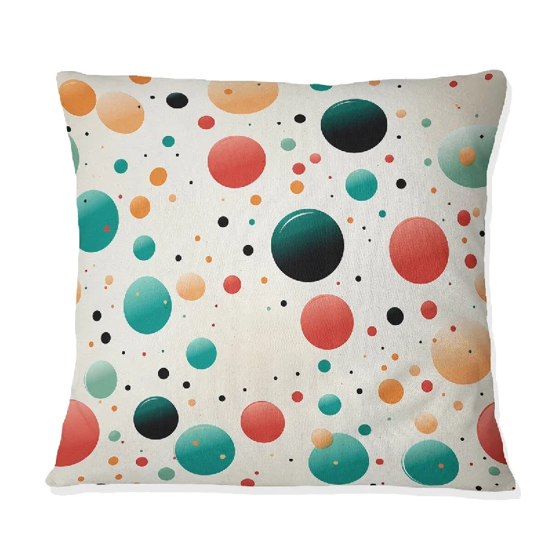 Designart "Retro Revival Polka Dots Pattern" Polka Dots Printed Throw Pillow