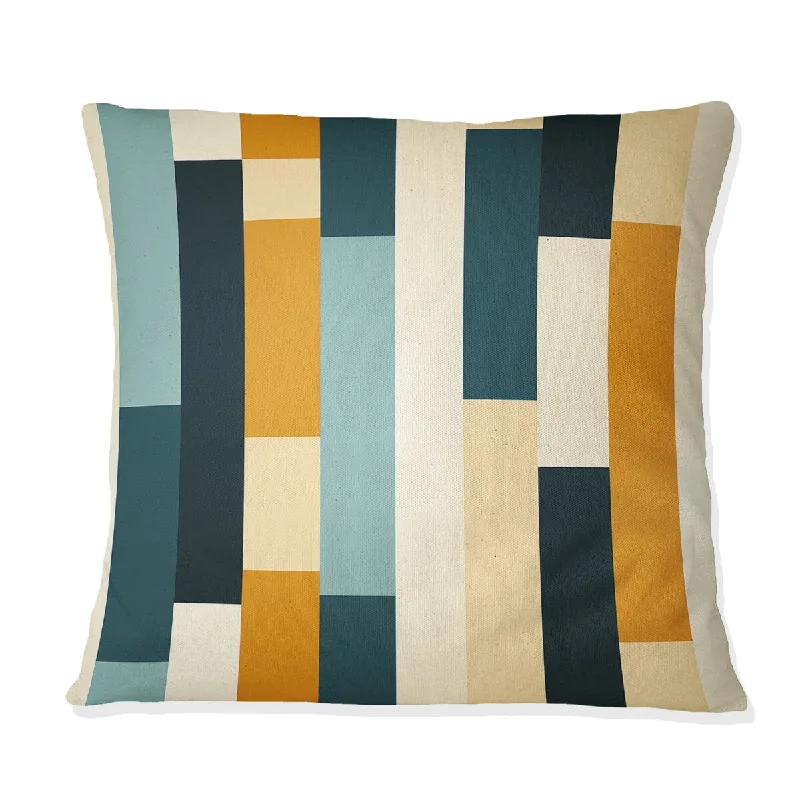 Designart "Sleek Midcentury Stripes" Midcentury Printed Throw Pillow