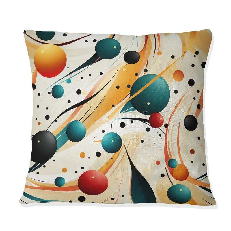 Designart "Tribal Fusion Polka Dots Pattern IV" Polka Dots Printed Throw Pillow