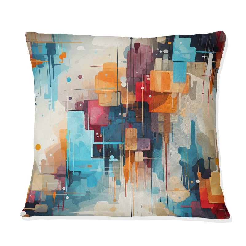 Designart "Urban Reflections III" Abstract Printed Throw Pillow