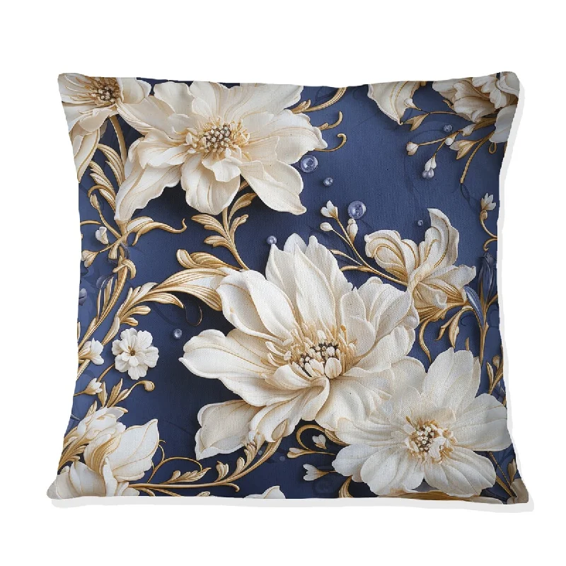 Designart "Vintage Charm Marble Pattern III" Marble Printed Throw Pillow