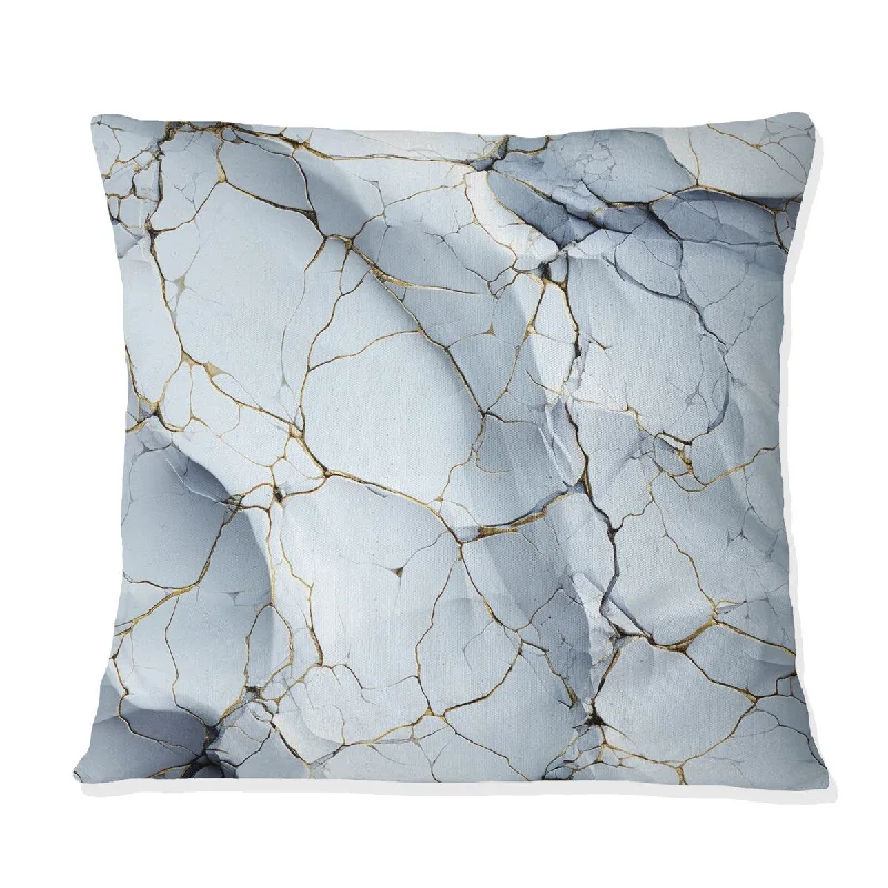 Designart "White And Grey Marble Harmony Pattern I" Marble Printed Throw Pillow