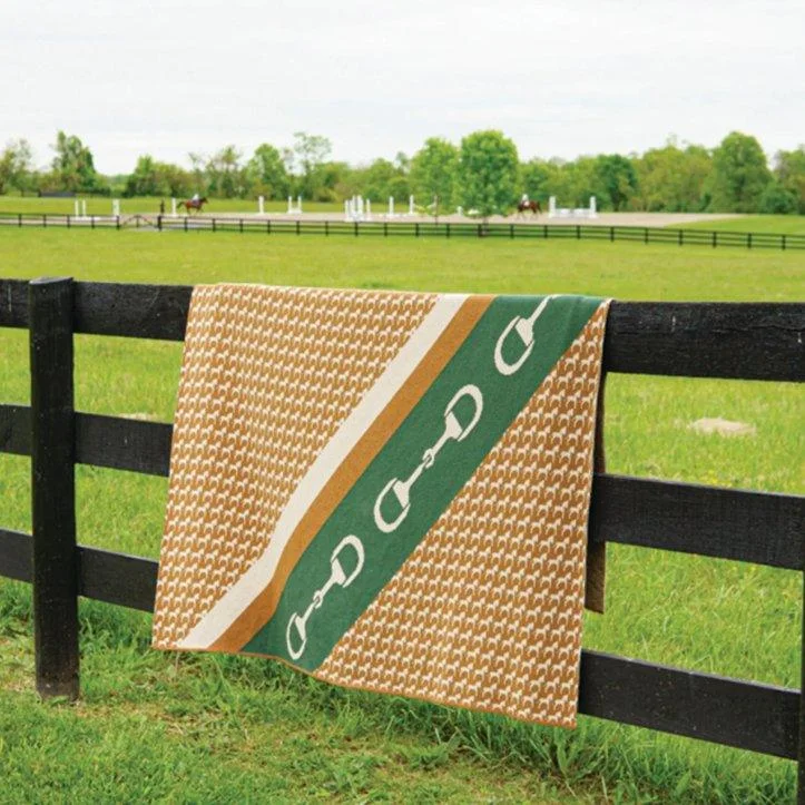 Eco Lucky Stripe Horse & Bit Throw Blanket