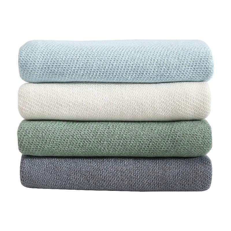 Eddie Bauer Textured Twill Hypoallergenic Solid Cotton Blanket