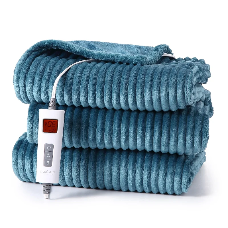 Electric Blanket Dual Control Soft Ribbed Flannel