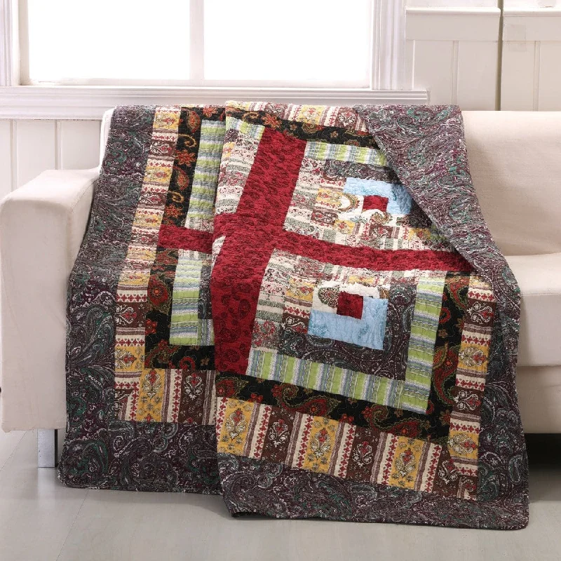 Greenland Home Fashions Colorado Lodge 100% Cotton Authentic Patchwork Reversible Throw Quilt