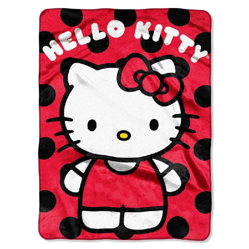 Hello Kitty Lady Bug Royal Plush Raschel Throw Blanket