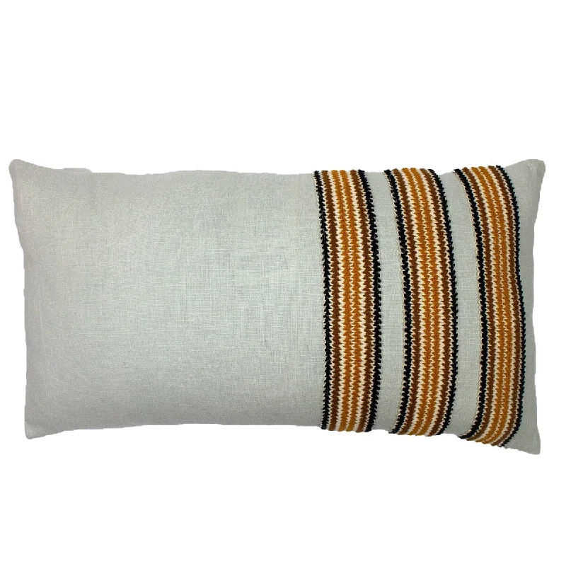 Jiti Indoor casual embroidered lines Chevron patterned Cotton Rectangle Pillow 14 x 26