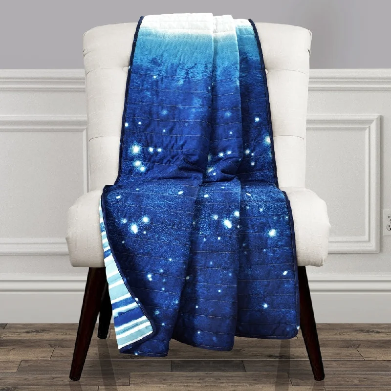 Lush Decor Space Star Ombre Reversible Print Throw Blanket