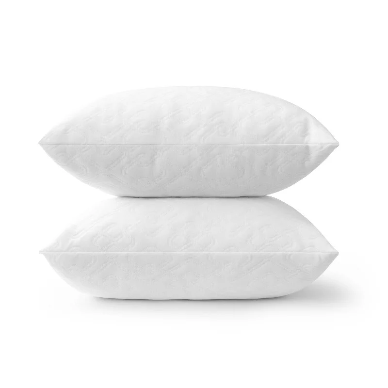 Luxury Knit Bed Pillow 2 Pack, Standard/Queen, Memory Foam - White