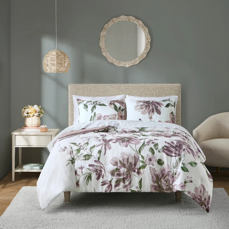 Madison Park Essentials Leena Floral Comforter Set with Bed Sheets