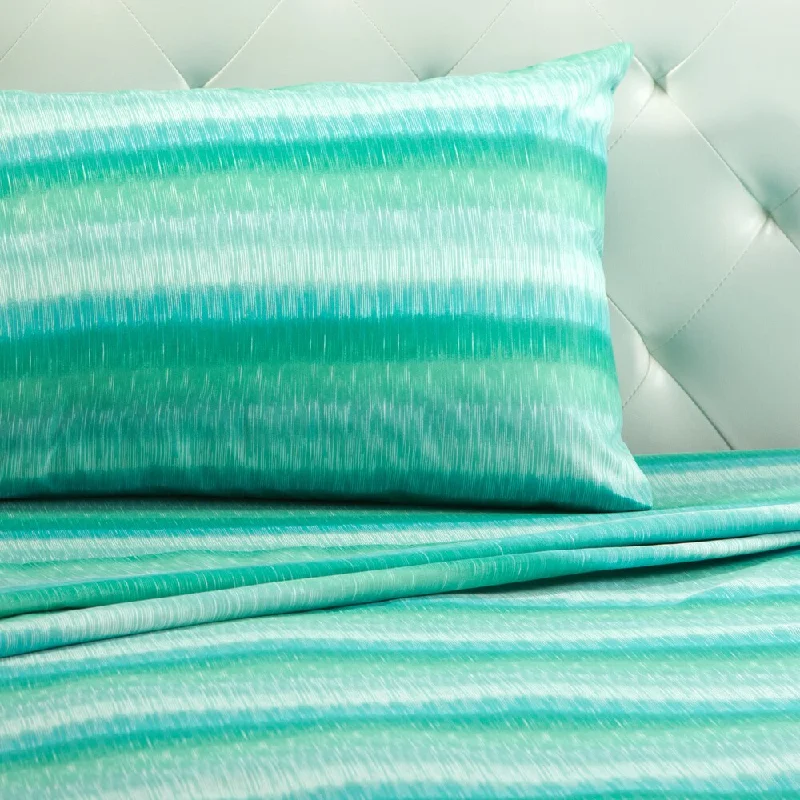 Malibu Stripe Printed Bed Sheet Set