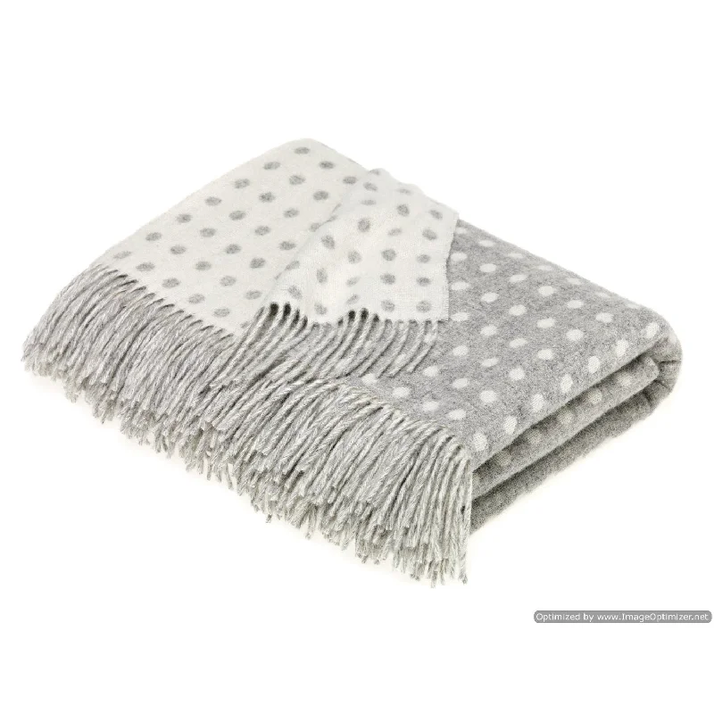 Merino Lambswool Spot Grey Throw Blanket