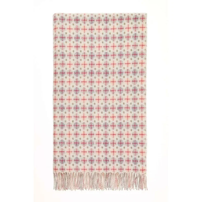 Milan Blush - Merino Lambswool Throw Blanket - Made in England